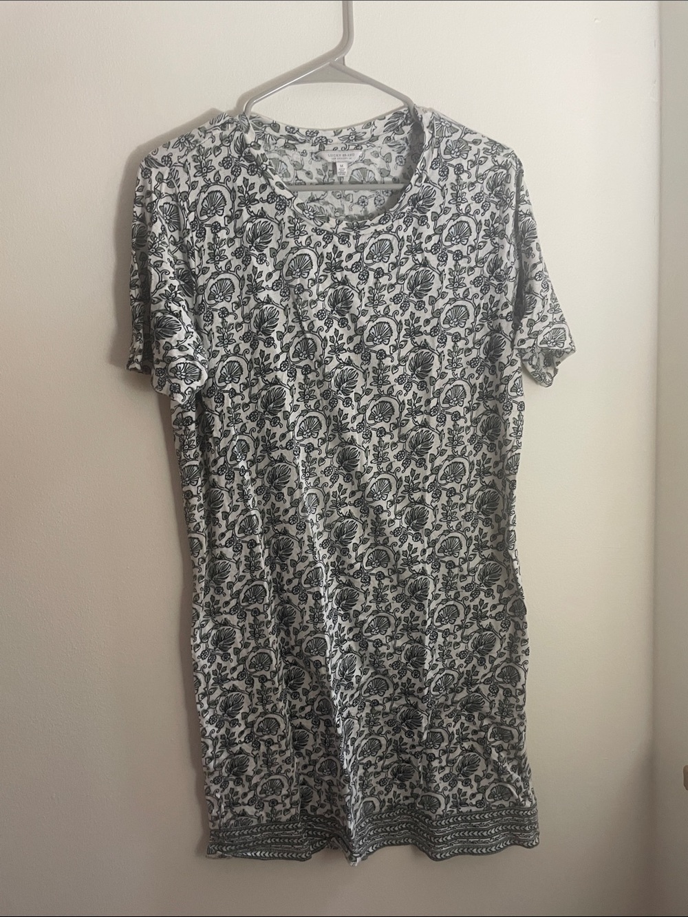 Lucky Brand Black & White Floral Tunic